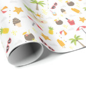 Ontwerp van het Tropische zomerbakpatroon Cadeaupapier (Rol Hoek)