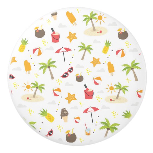 Ontwerp van het Tropische zomerbakpatroon Keramische Knop (Voorkant)