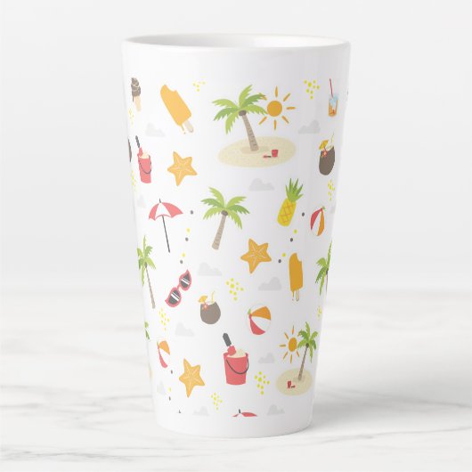 Ontwerp van het Tropische zomerbakpatroon Latte Mok (Voorkant)