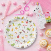 Ontwerp van het Tropische zomerbakpatroon Papieren Bordje (Feest)