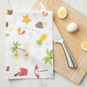 Ontwerp van het Tropische zomerbakpatroon Theedoek (Quarter Fold)