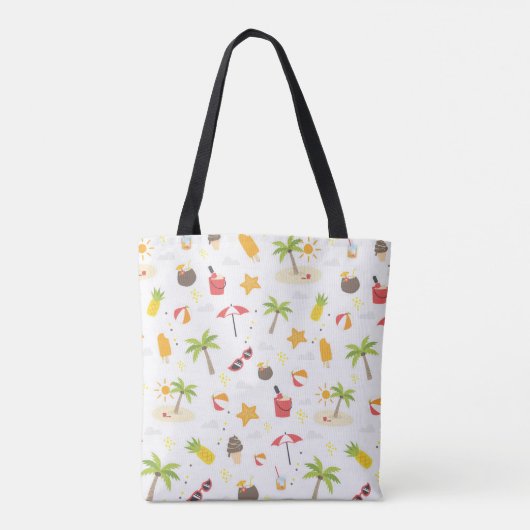 Ontwerp van het Tropische zomerbakpatroon Tote Bag (Achterkant)