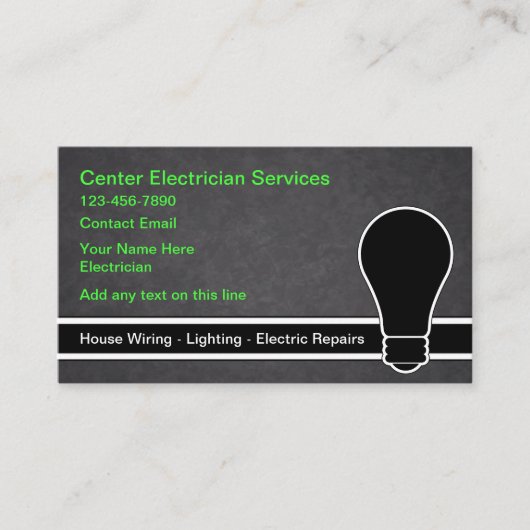 Ontwerp van het Visitekaartje van de Elektriciendi (Voorkant)
