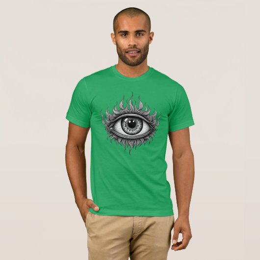 Ontwerp van het vlammende derde oog t-shirt (Voorkant volledig)
