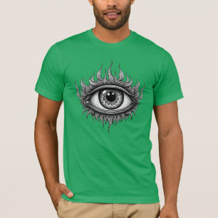 Ontwerp van het vlammende derde oog t-shirt