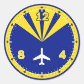 Ontwerp van het vliegtuig ronde sticker (Voorkant)