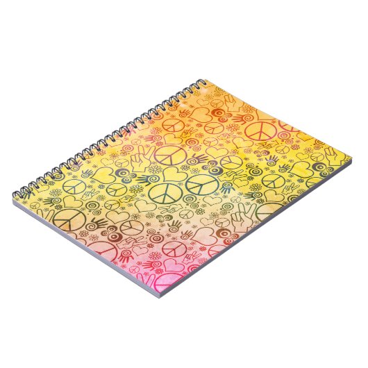 Ontwerp van het vredesliefdessymbool notitieboek (Linkerzijde)