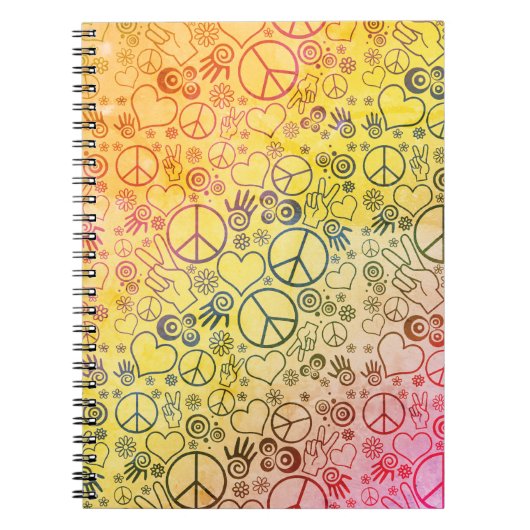 Ontwerp van het vredesliefdessymbool notitieboek (Voorkant)