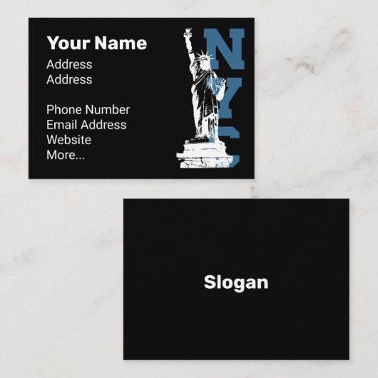 Ontwerp van het Vrijheidsbeeld van New York City Visitekaartje (Voorkant / Achterkant)