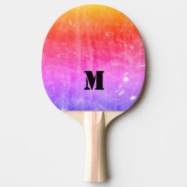 Ontwerp van het warm roze regenboogMonogram Tafeltennisbatje