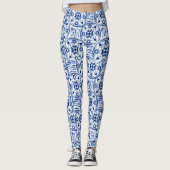 Ontwerp van het waterverf Light Dark Blue Shades-p Leggings (Voorkant)