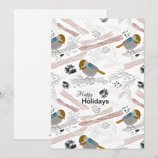 Ontwerp van het zoete en paarse cichorei feestdagenkaart (Voorkant / Achterkant)