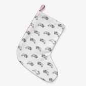 Ontwerp van het zwart-wit bunny Rabbits-patroonpat Kleine Kerstsok (Voorkant (Hangend))