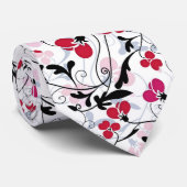 ontwerp van het zwart-wit van Floral Stropdas (Opgerold)