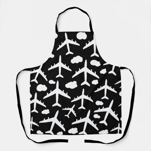 Ontwerp van het zwarte vliegtuig van vleugelvliegt schort (Voorkant)