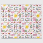 Ontwerp van hippie Summer Travel Vacking Design Cadeaupapier (Vlak)