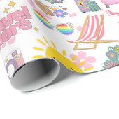 Ontwerp van hippie Summer Travel Vacking Design Cadeaupapier (Rol Hoek)