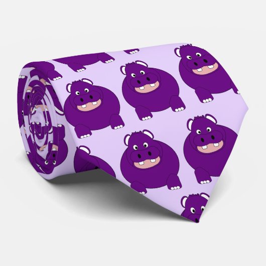 Ontwerp van Hippopotamus Stropdas (Opgerold)