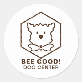Ontwerp van honden en bijen ronde sticker