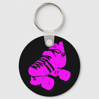 Ontwerp van hot-roze en Black Roller Schaats Sleutelhanger