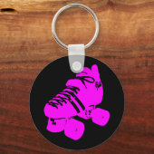 Ontwerp van hot-roze en Black Roller Schaats Sleutelhanger (Voorkant)