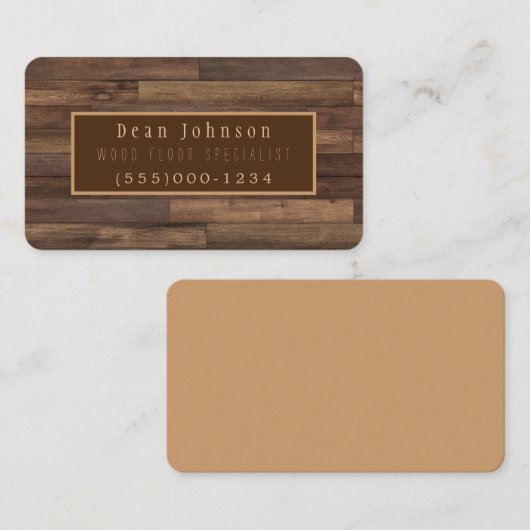 Ontwerp van houten vloeren — professionele timmerm visitekaartje (Voorkant / Achterkant)