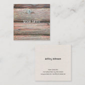 Ontwerp van houtextuur vierkante visitekaartje (Voorkant / Achterkant)
