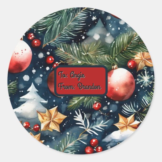  ontwerp van inpakpapier ronde sticker (Voorkant)