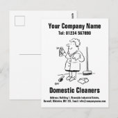 Ontwerp van interne Cartoon voor schoonmaken om uw Briefkaart (Voorkant / Achterkant)