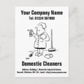 Ontwerp van interne Cartoon voor schoonmaken om uw Briefkaart (Voorkant)