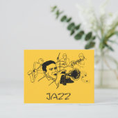 Ontwerp van JAZZ-muzikant Briefkaart (Staand voorkant)