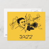 Ontwerp van JAZZ-muzikant Briefkaart (Voorkant / Achterkant)