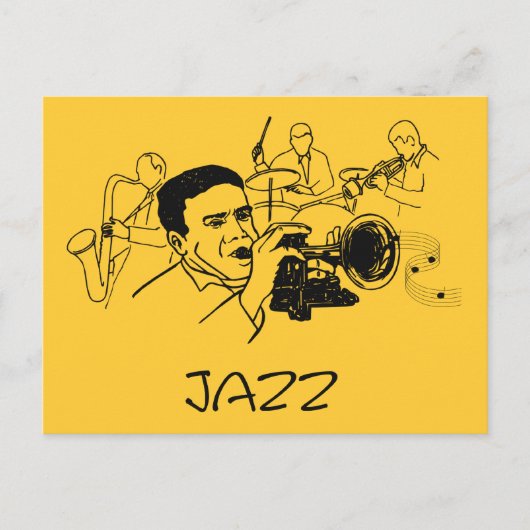 Ontwerp van JAZZ-muzikant Briefkaart (Voorkant)