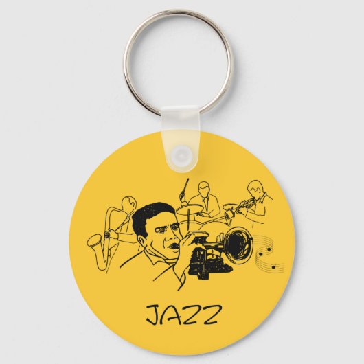 Ontwerp van JAZZ-muzikant Sleutelhanger (Voorkant)
