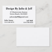 Ontwerp van Julio & Jeff Visitekaartje (Voorkant / Achterkant)