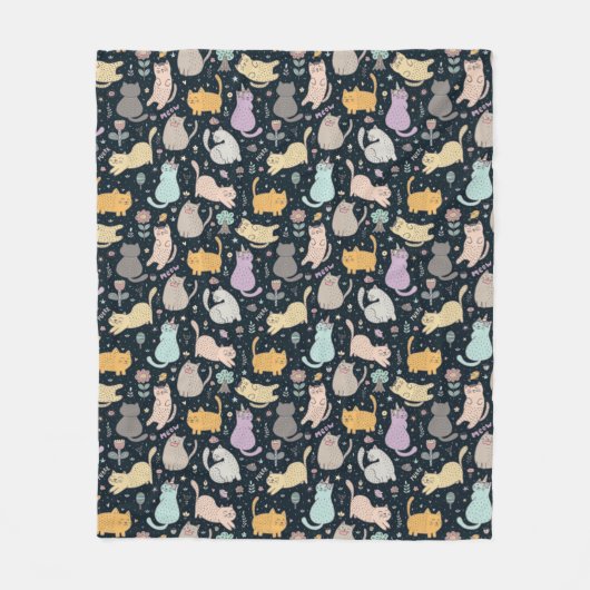 Ontwerp van katten- en vloerkleppen fleece deken (Voorkant)