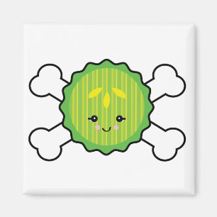 ontwerp van kawaii - handpalm en dwarsbeenderen magneet