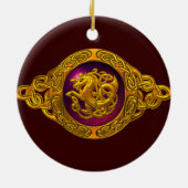 Ontwerp van Keltische paarden Keramisch Ornament (Achterkant)