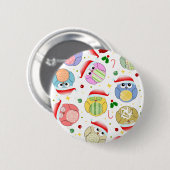 Ontwerp van kerstbezit ronde button 5,7 cm (Voorkant /achterkant)