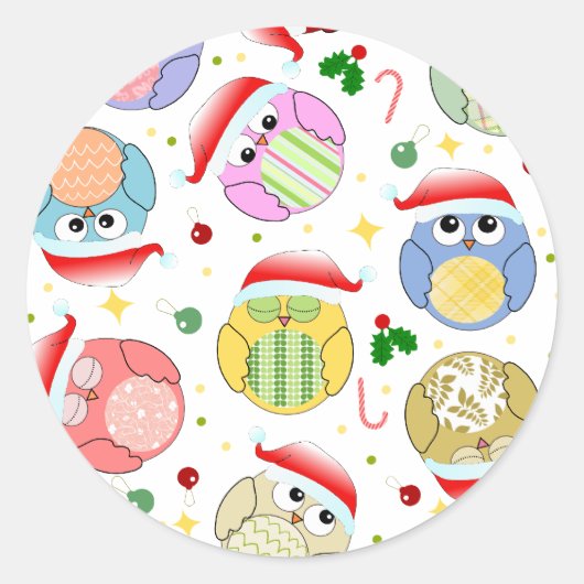 Ontwerp van kerstbezit ronde sticker (Voorkant)