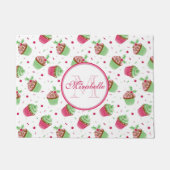Ontwerp van kerstcaketjes, naam en monogram deurmat (Voorkant)