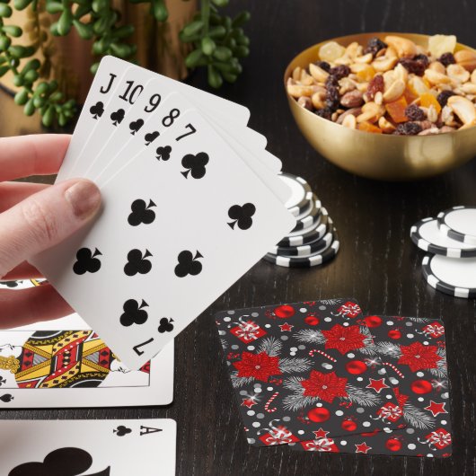 Ontwerp van kerstversieringspatroon pokerkaarten (Insitu)