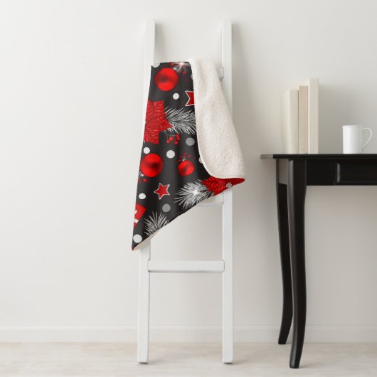 Ontwerp van kerstversieringspatroon sherpa deken (In situ)