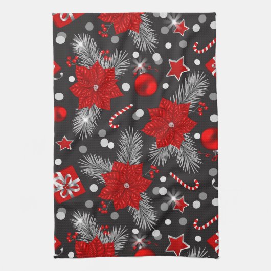 Ontwerp van kerstversieringspatroon theedoek (Verticaal)