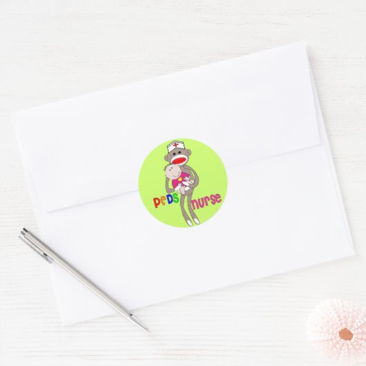 Ontwerp van kindercontactaap ronde sticker (Envelop)