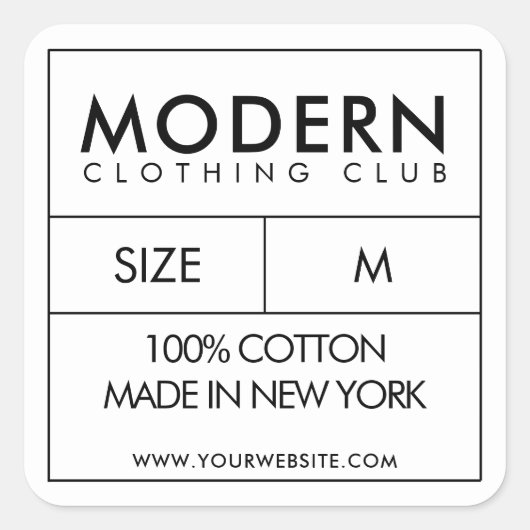 Ontwerp van kleding neklabelstickers vierkante sticker (Voorkant)