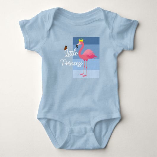 Ontwerp van kleine prinses roze flamingo - baby tr romper (Voorkant)