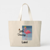 Ontwerp van kleine prinses roze flamingo - Jumbo T Grote Tote Bag (Achterkant)