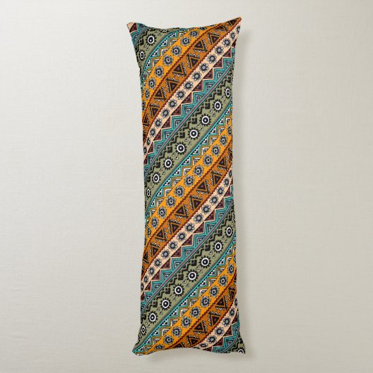 Ontwerp van kleurrijke etnische aztetherpatronen lichaamskussen (Achterkant (Verticaal))