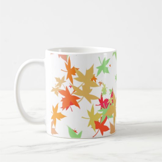 Ontwerp van kleurrijke herfstbladeren koffiemok (Links)